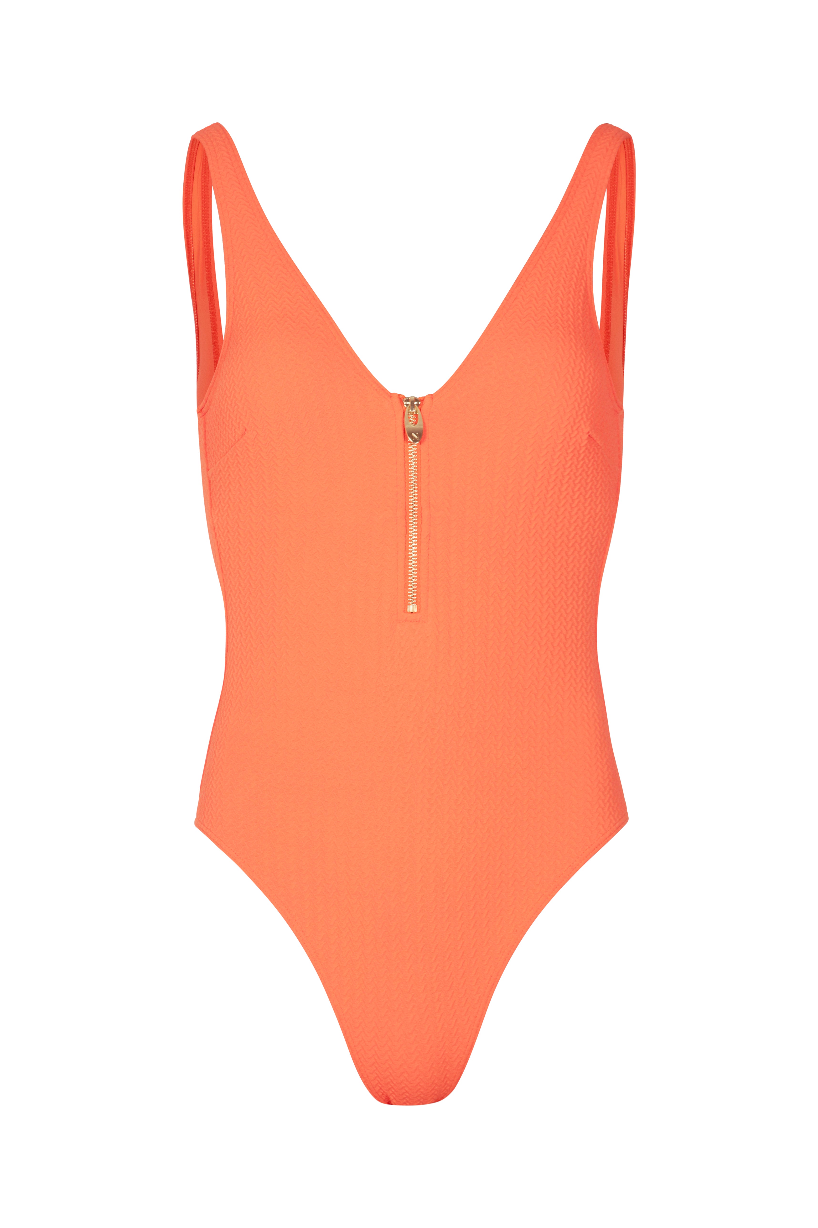 Malibu Zip up Swimsuit in Cardamon Orange