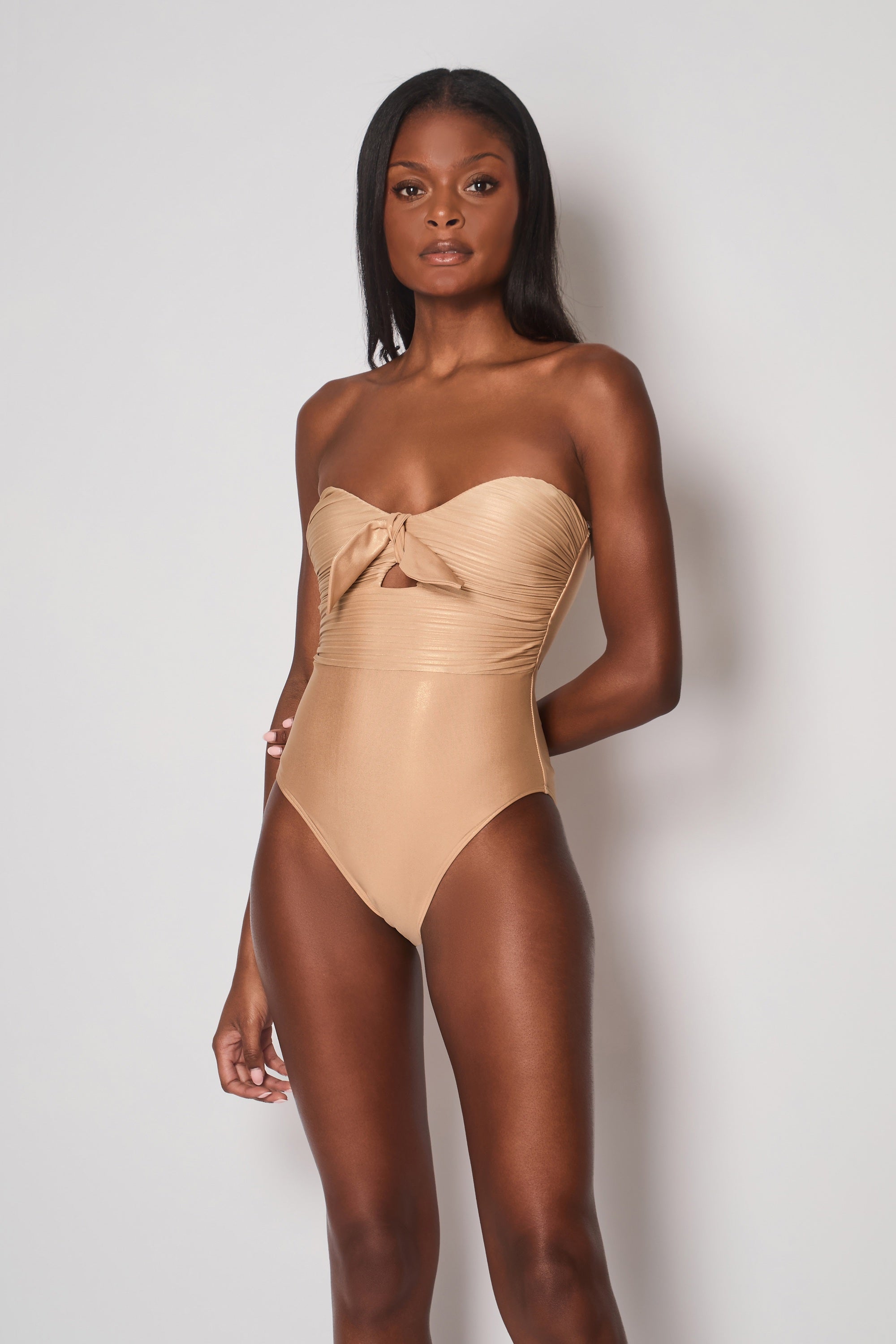 Tuscany Multi-Way Bandeau Swimsuit in Gold