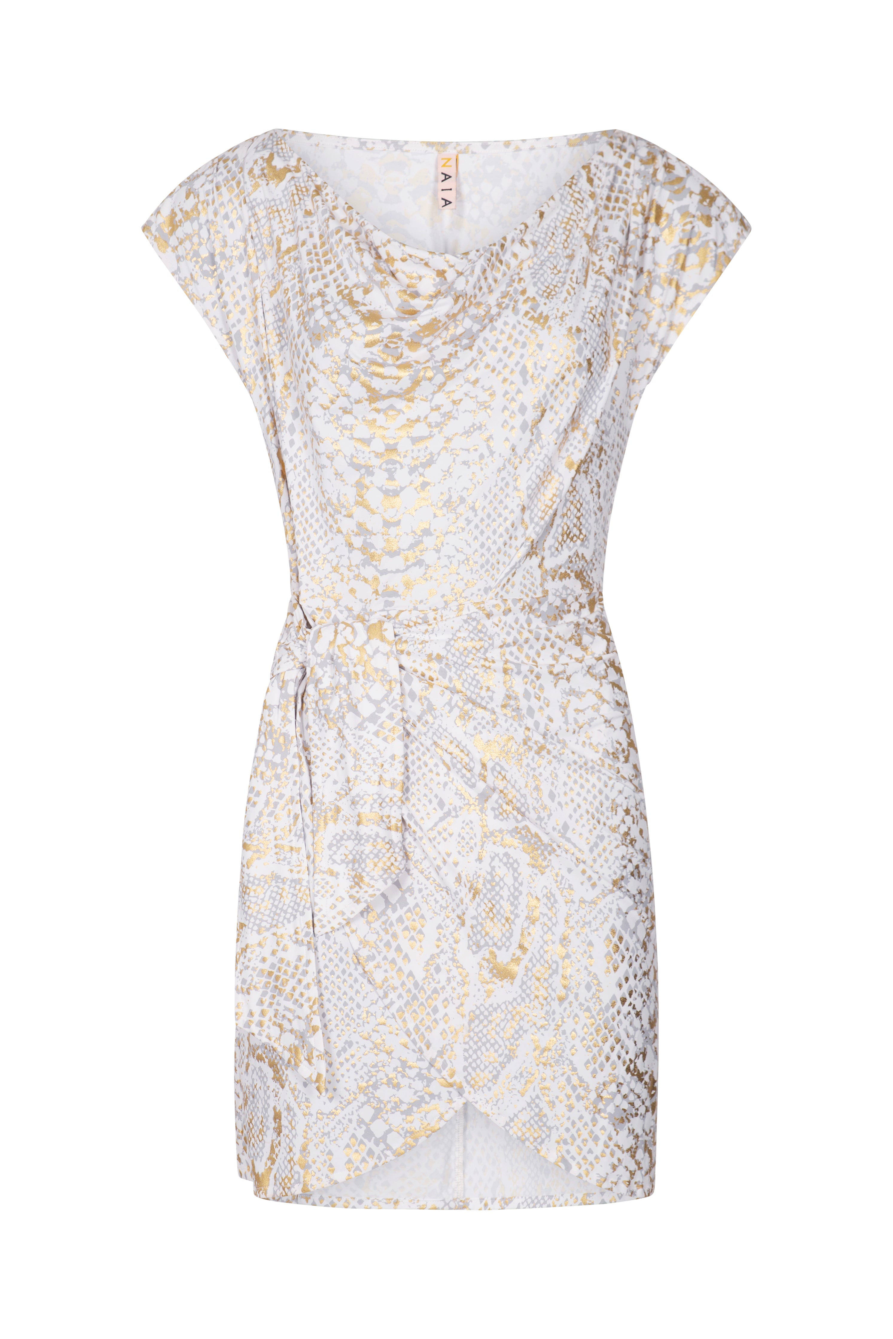 Naples Dress in Silver Snake Print