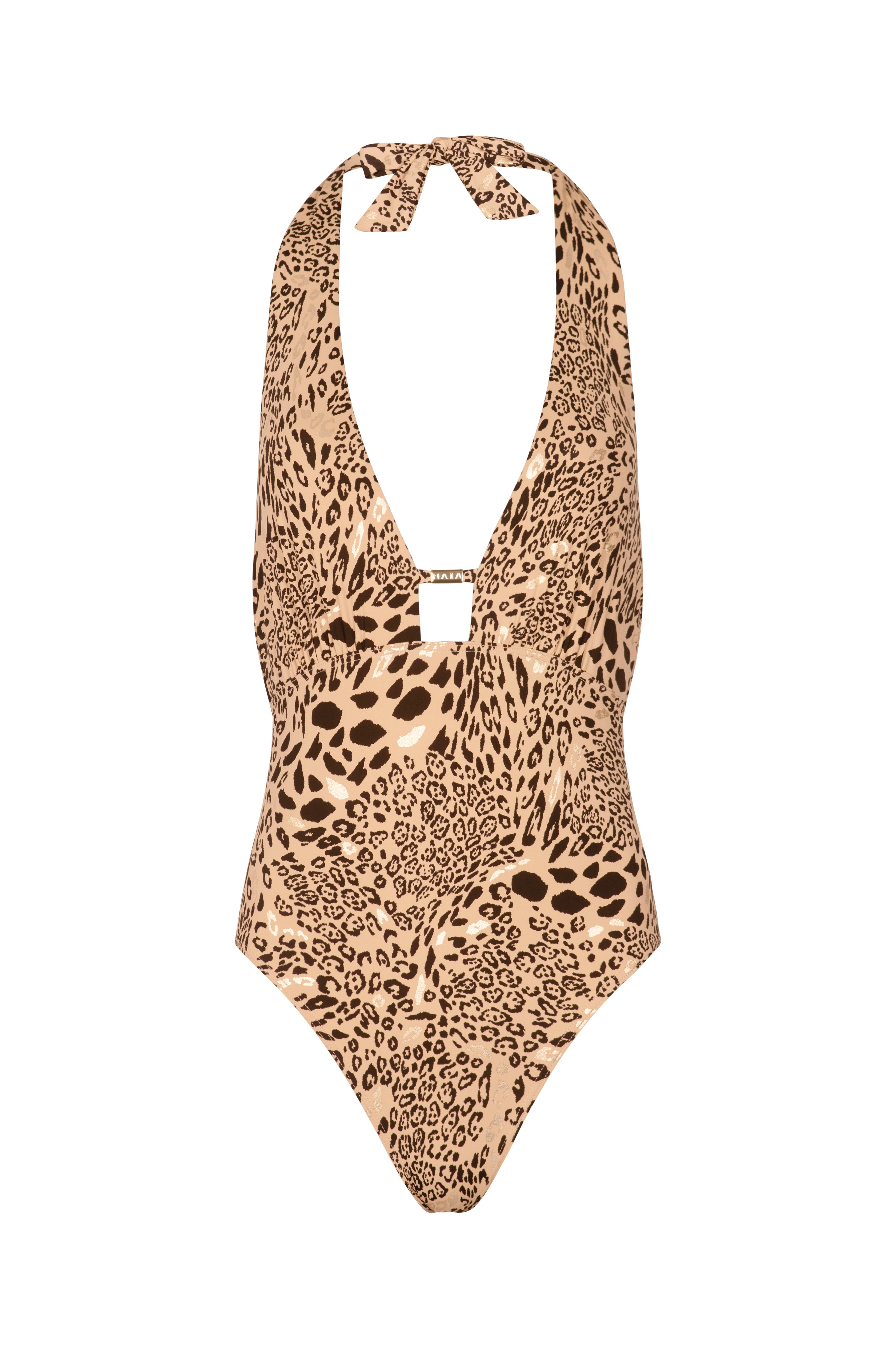 Miami Plunge Swimsuit in Golden Leopard Print