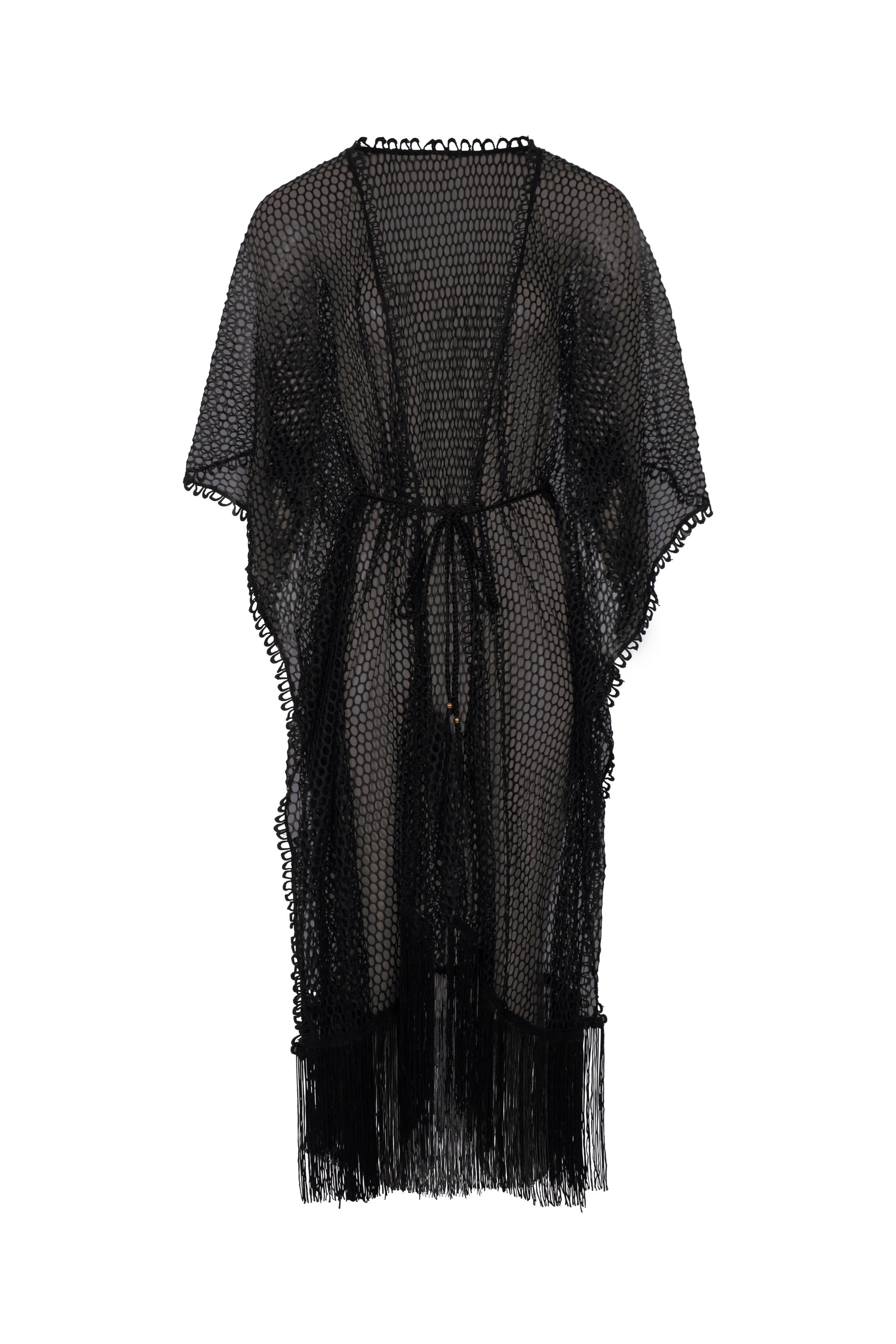 Rosa Mesh Kaftan in Black