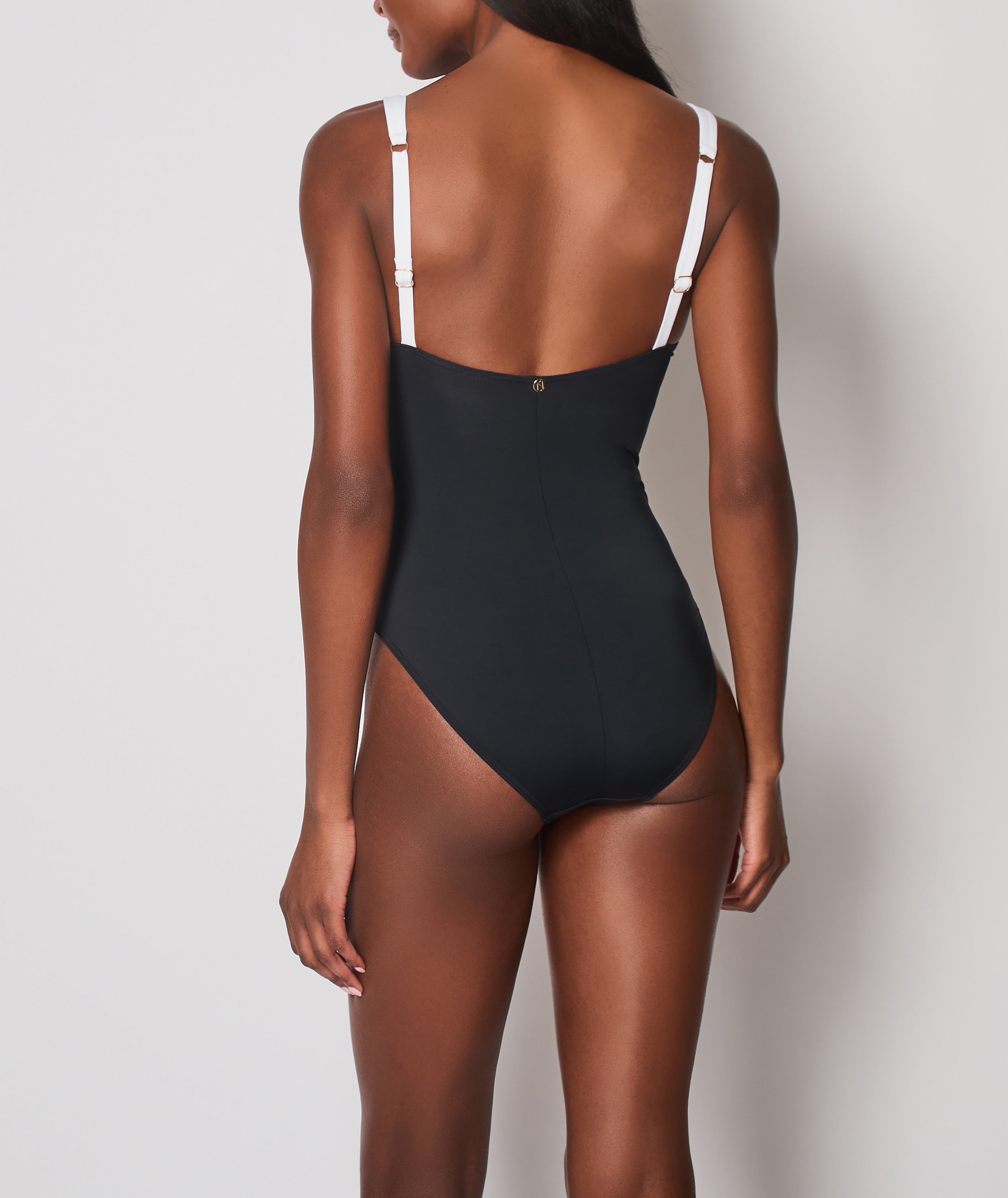 Riviera Moulded Swimsuit in Black and White