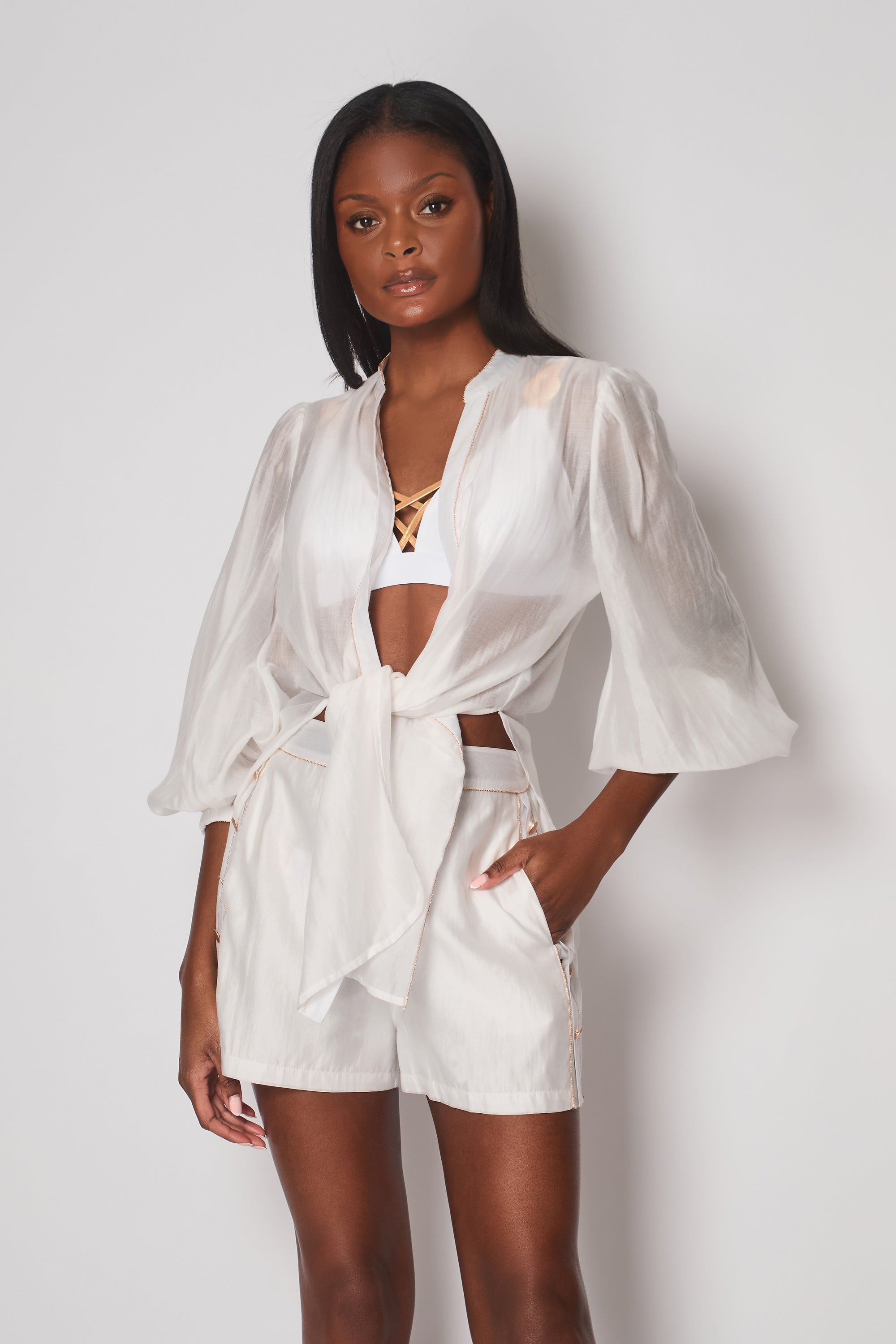 Martinique Soft Sheen Cotton Short in White